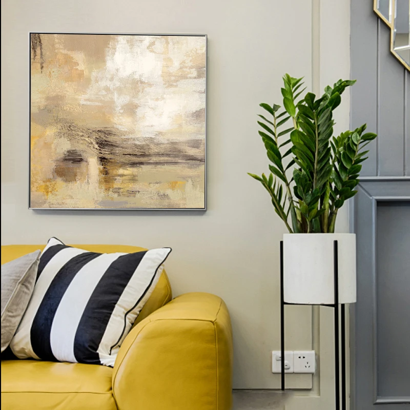 Постеры и принты, настенные художественные современные картины на холсте, золотисто-желтые абстрактные художественные картины для гостиной, домашнего декора, бескаркасные