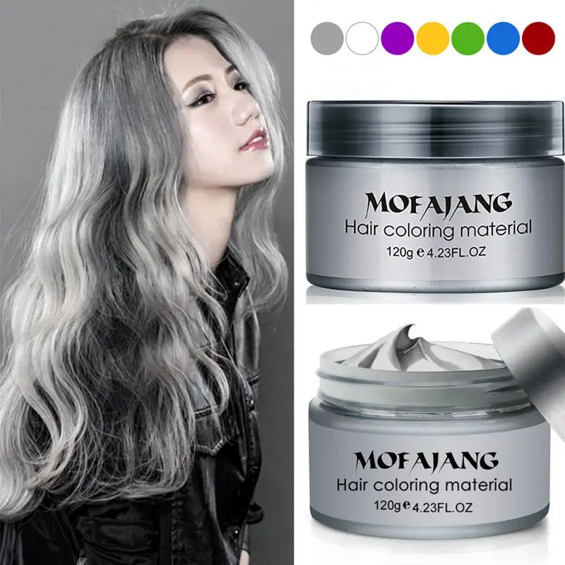 Silver Grey Hair Wax Hair Styling Pomade Temporary Hair Dye Disposable