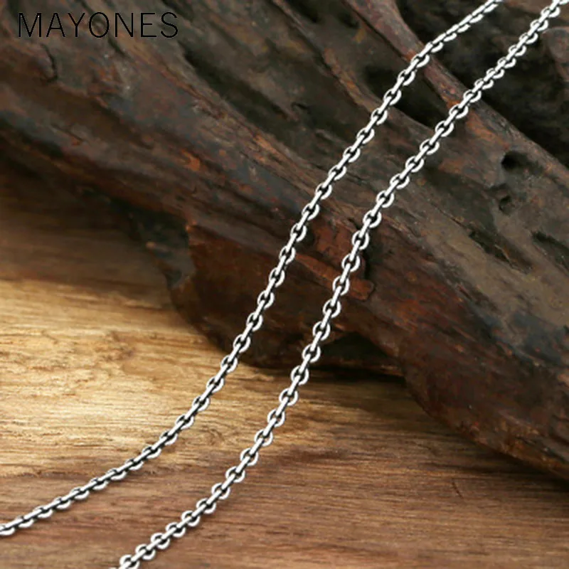

2mm Wholesale Real Pure 925 Sterling Silver Necklace Brand Chain quality Men jewelry Gift Thai silver Chain free shipping