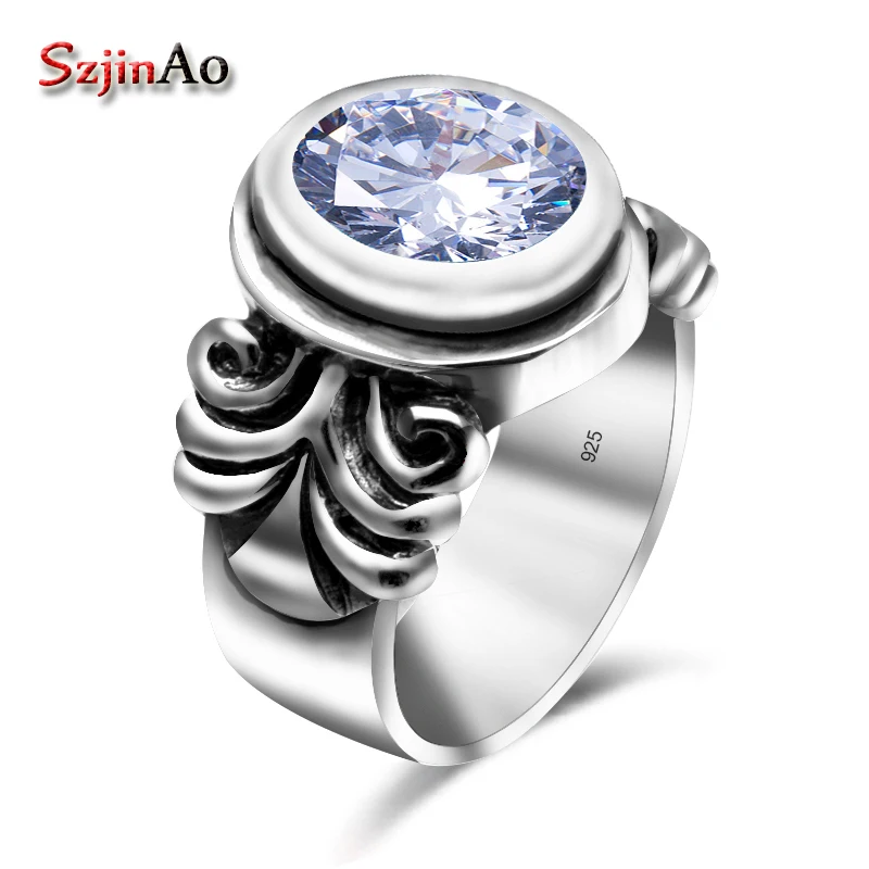 Koop Szjinao Echt 925 Sterling Zilveren Ring Classic Wedding Schedel Fijne Sieraden Oval Cubic Zirkoon Ringen Voor Vrouwen Bruidsmeisje Geschenken