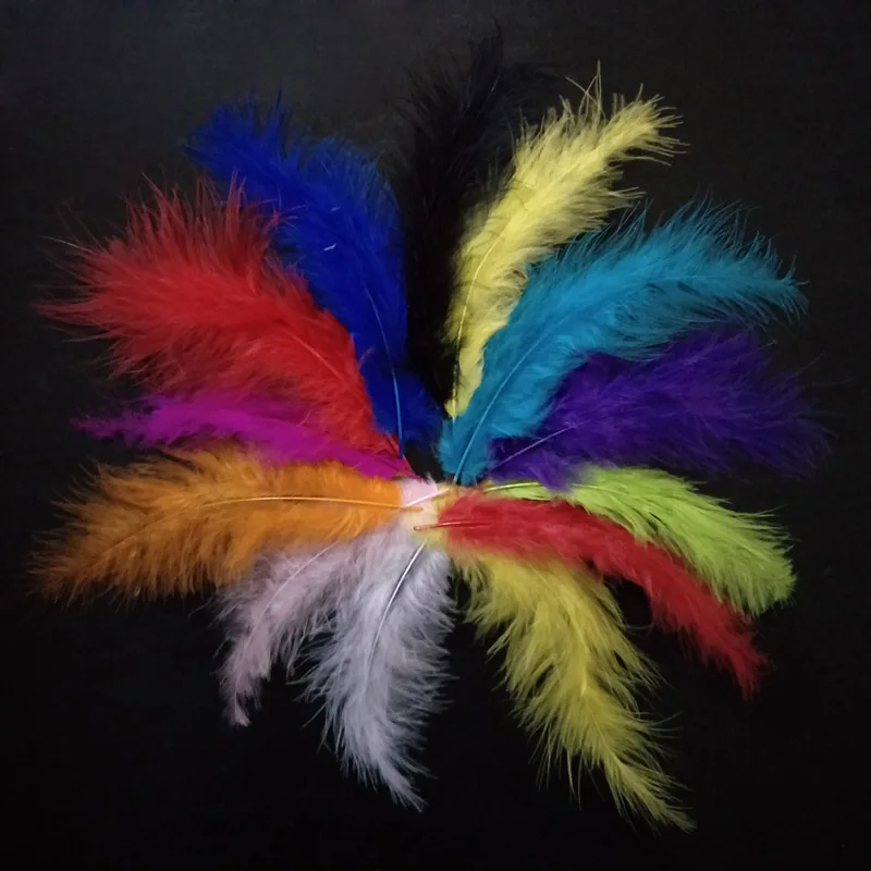 Woosee 50pcs 4 6inches 10 15cm Beautiful Loose Marabou Feathers Colors