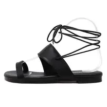 2016 New Summer Style Casual Sandals Woman Roman Style Cross Lacing Flats Lace-Up Solid Cross-tied Women Shoes Free Shipping