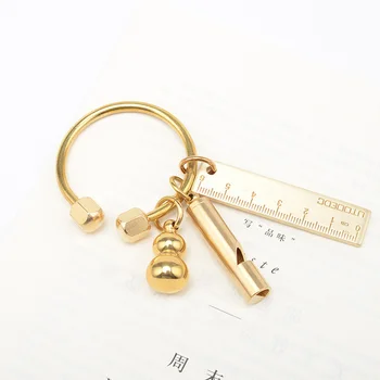 

Nordic Style Copper Key Ring Half Circle Storage Holder Simplicity style KeyChains For Man Woman