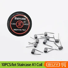10 шт./лот MKWS лестница A1 предварительно собранная катушка 0.25ohm нагревательная угольная проволока для DIY RDA испаритель с присоединённой ёмкостью для жидкости электронная сигарета core