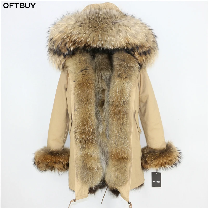 Женская парка на натуральном меху OFTBUY теплая Толстая куртка с воротником из меха