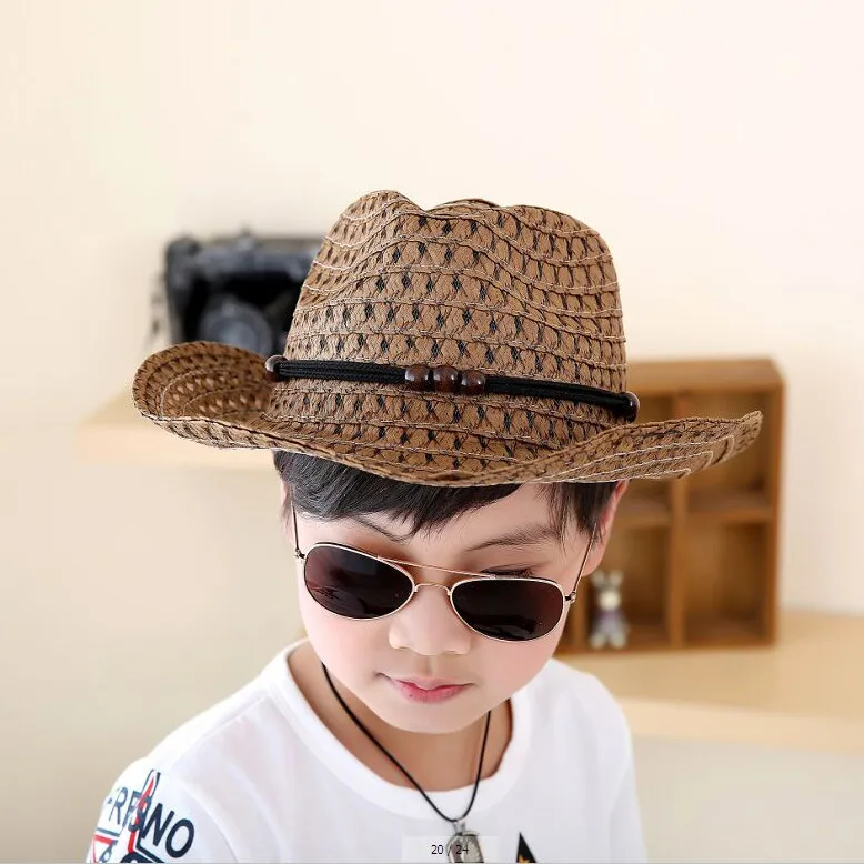 Новинка года, летняя детская шляпа для защиты от солнца, джаз шляпа для мальчика, пляжная шляпа с бусинами, шляпа от солнца, 8 цветов, окружность головы 56 см, 8096