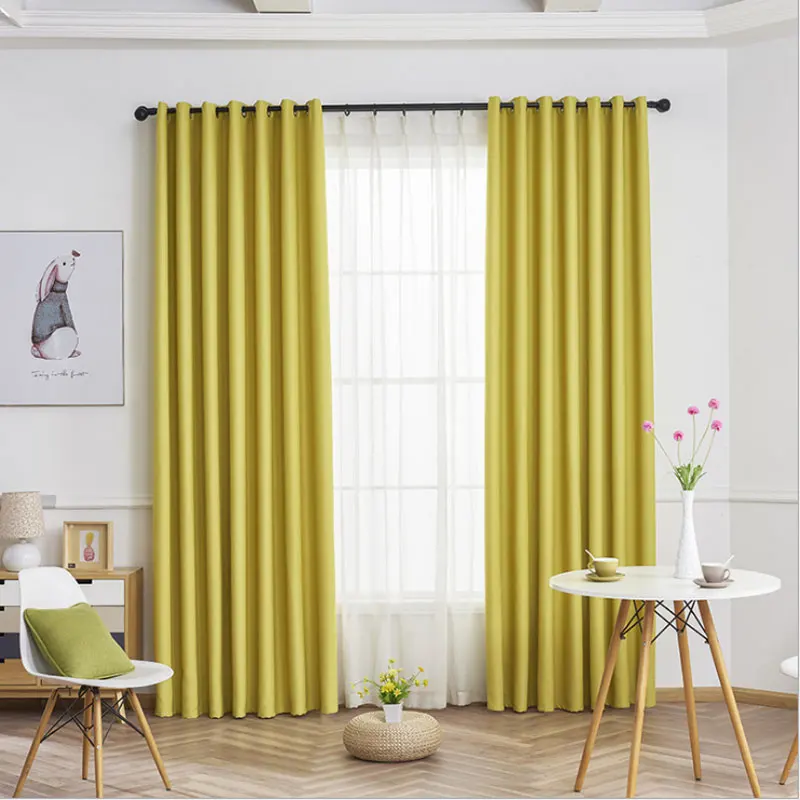 Solid color Thermal Insulated Blackout curtains 7 Grommets Solid color ...