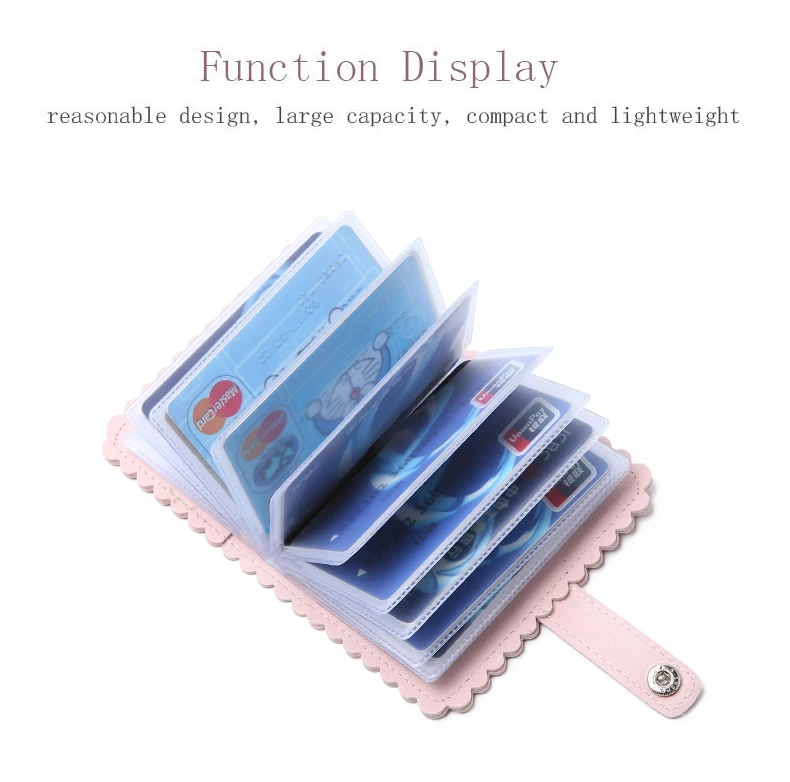 New Fashion and Simplicity Leaves 24 Slots Business Card Case Passport Cover Credit ID Bank Card Holder Wallet For Women