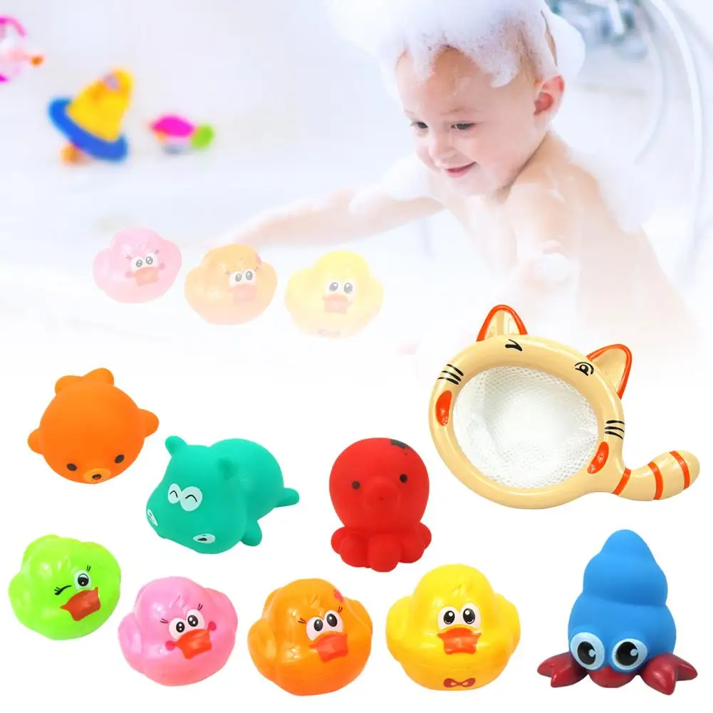 9 шт. милые животные игрушки для купания Красочный мягкий резиновый плавающий Сжимаемый писклявый звук игрушка для купания для детей