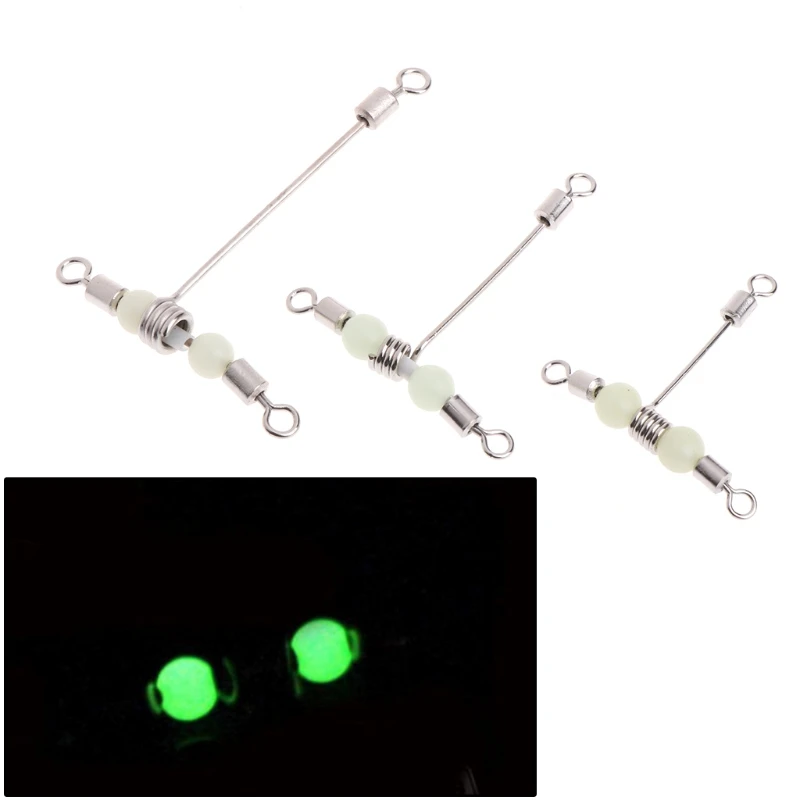 Рыболовные поворотные ночные светящиеся бусины 3 Way Т-образной прокатки Разъем Крест линии