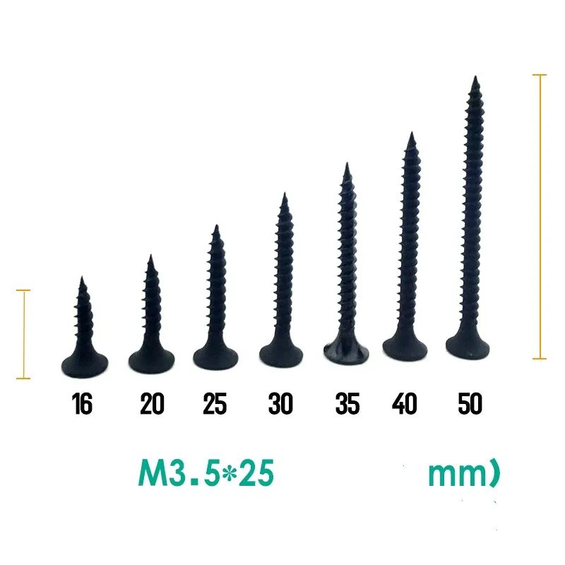 

free shipping 100 pcs Cross head and hard self tapping screw m3.5 plasterboard screw stem wall self-tapping screw