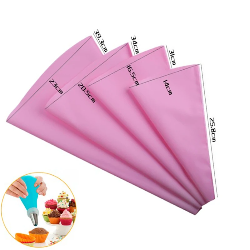 

1pcs Pink Confectionery Bag Silicone Icing Piping Cream Pastry Bag Nozzle DIY Cake Decorating Baking Decorating Tools Dropship