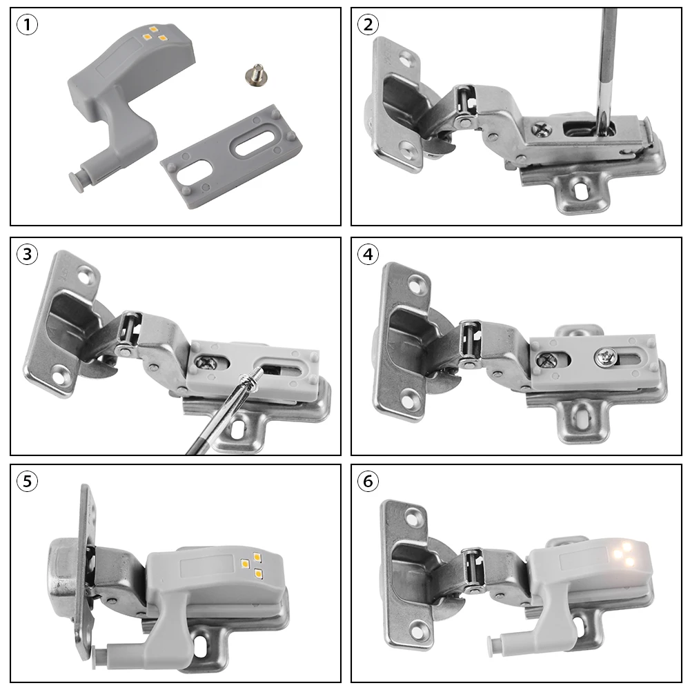 BORUiT LED Cabinet Light Sensor Induction Universale Inner Hinge Lamp Kitchen Bedroom Wireless Wardrobe Closet Light Night Lamp