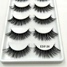 Новинка, 5 пар Толстые Накладные ресницы черные длинные 3d норковые ресницы расширение Профессиональный норки Lashes Макияж ресницы 26