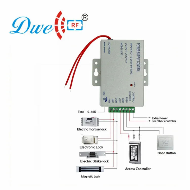 DWE cc rf Система контроля доступа Наборы с магнитный замок двери, Мощность, ключи, Управление доступом Лер, кнопка для Стекло двери