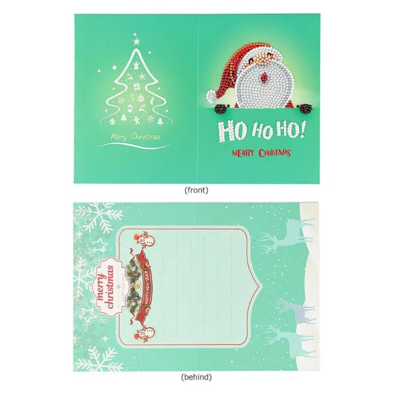 Рождество 5D DIY алмазная живопись поздравительные открытки Санта Клаус рождественские открытки на крафт-бумаге открытки подарок для детей Рождественское украшение