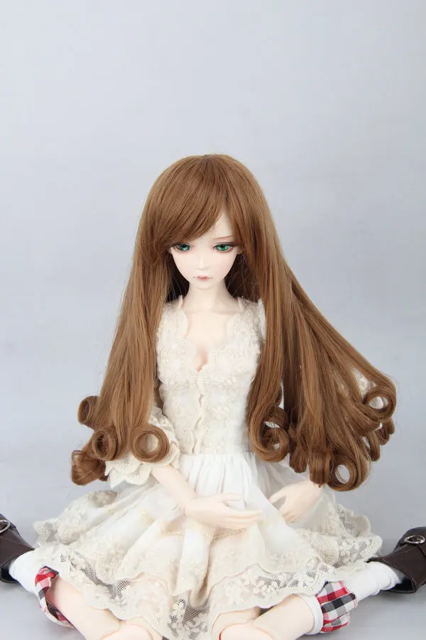 BJD Doll Wig 1 3 1 4 1 6 Black Brown Long Hair Curls Bjd Doll Wig 