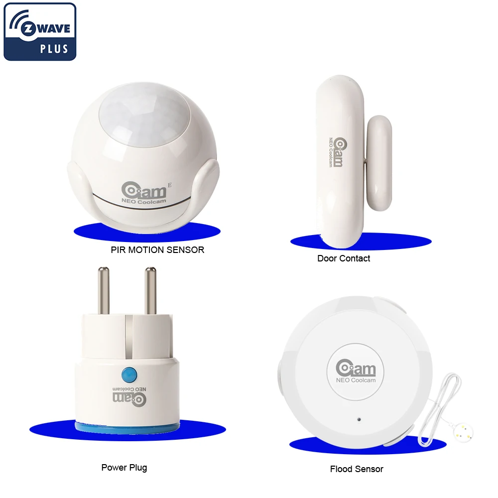 

NEO COOLCAM ZWAVE PLUS Home Automation Kits Include Power Plug+Door Contact+Flood Water Sensor+Door/Windoor Contact Sensor