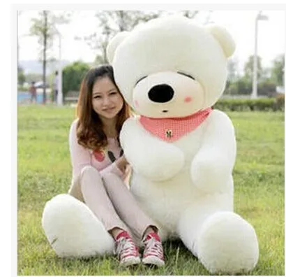 

Stuffed animal 120cm white Teddy bear plush toy doll gift w1643