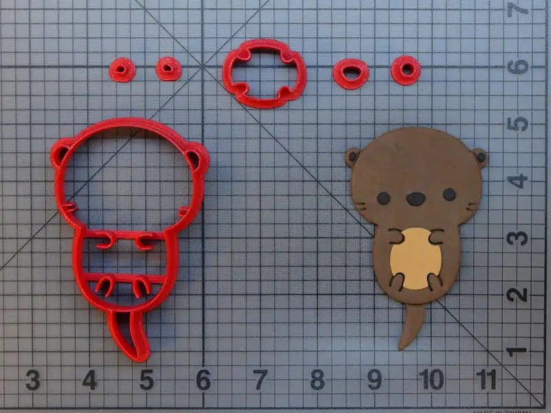 Набор резцов для печенья, 3D напечатанная форма для кекса, печенья, формы марки печенья, инструменты для украшения торта - Цвет: Otter  3   inch