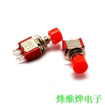 

Free shipping toggle switch pin 3 reset button touch 3P reset DS-612 red lock switch (5)