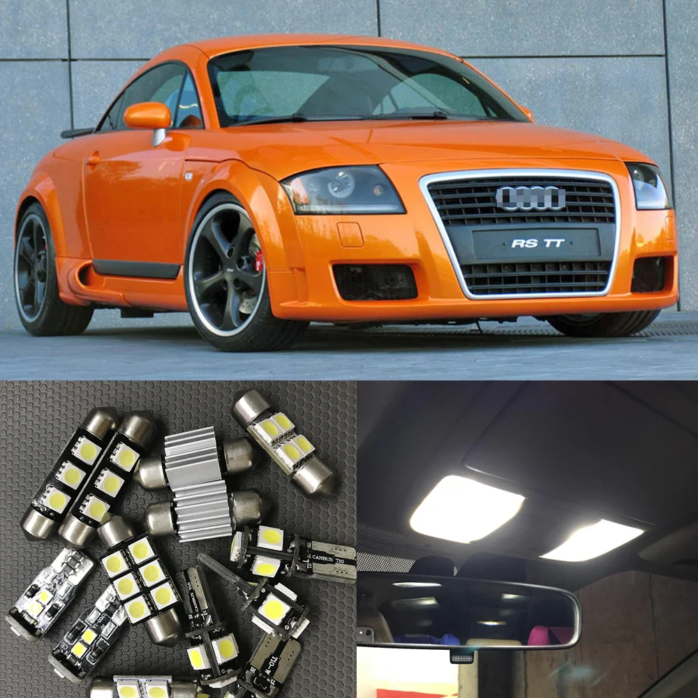 

14pc Ultra Bright Interior LED Light Bulbs Canbus Kit For 2000-2006 Audi TT MK1 White Led Map Dome Step License plate light Lamp