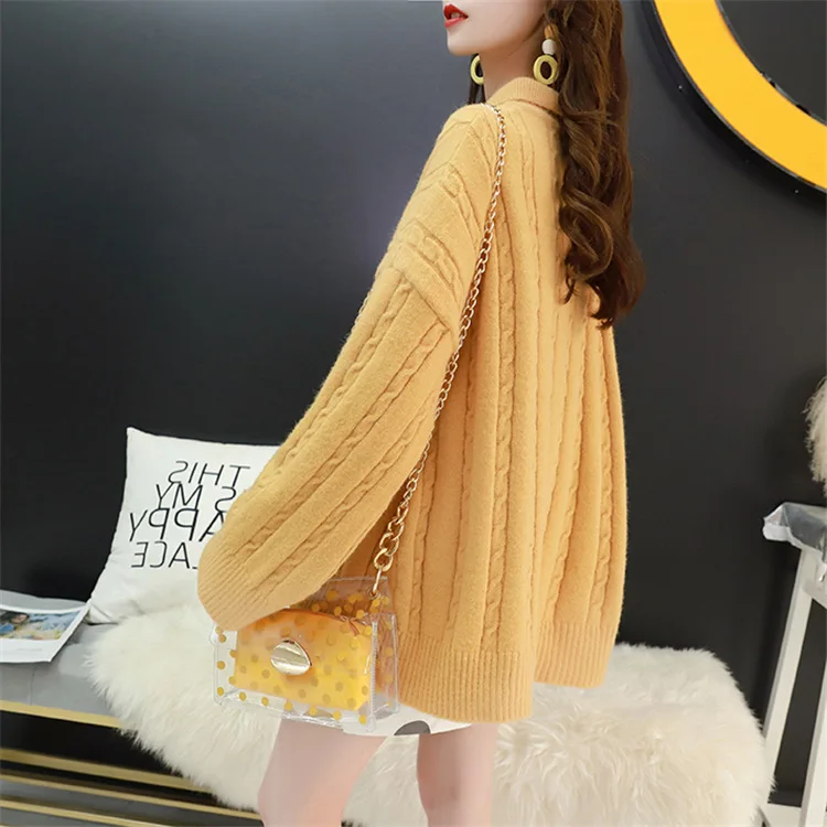 Женский вязаный кардиган пальто осень зима Повседневный винтажный твист свободный длинный рукав вязаный свитер пальто Женский Топ вязаный