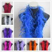 Beautiful 10 m 5 strip natural Ostrich Feathers Boa Quality fluffy Costumes / Trim for Party / Costume / Shawl / Available