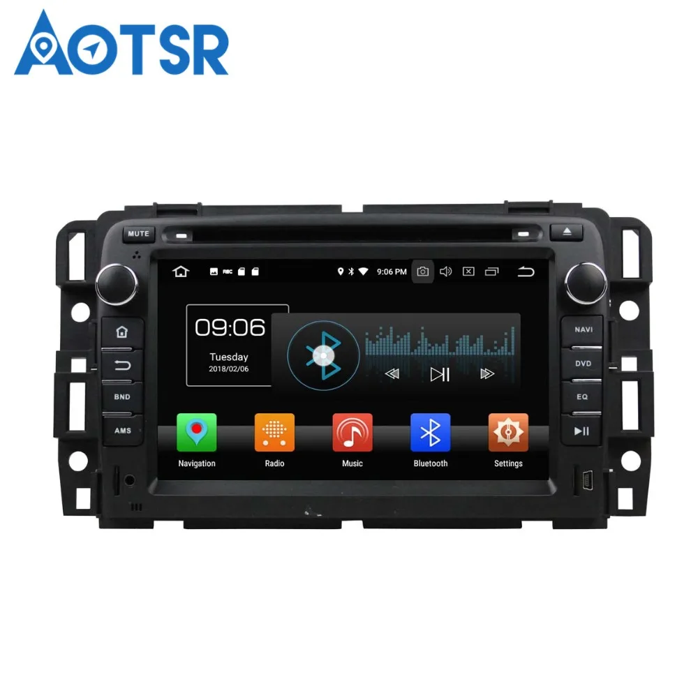 Clearance Aotsr Android 8.0 7.1 GPS navigation Car NO DVD Player For GMC Yukon/Tahoe 07-12 multimedia radio recorder 2 DIN 4GB+32GB 5