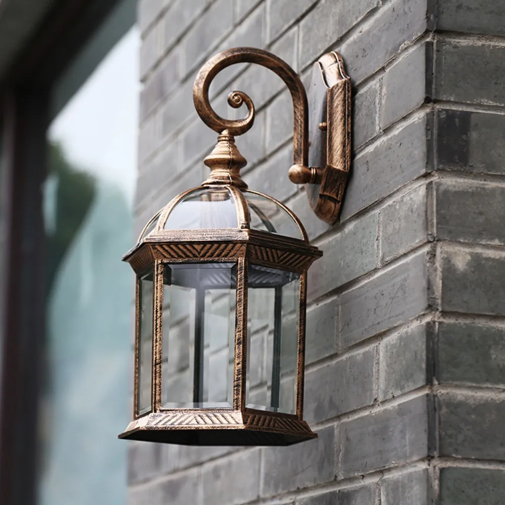 

Homestia Brand Retro Exterior Wall Lantern Top Grade Retro Exterior Lamp Aluminum outdoor Wall Lantern 1pc Wall Sconce