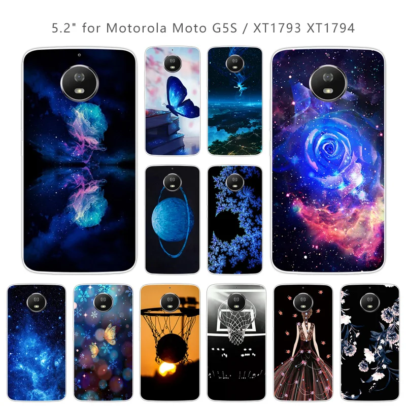 

For Motorola Moto G5S Blue Case Soft Transparent Silicone for Motorola G5S XT1793 XT1794 XT1792 5.2 inch Ultrathin Coques