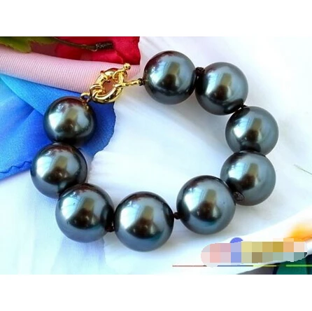 

p1208 HUGE 8" 20MM BLACK SOUTHSEA SHELL PEARL BRACELET @^Noble style Natural Fine jewe SHIPPING new >>free shipping