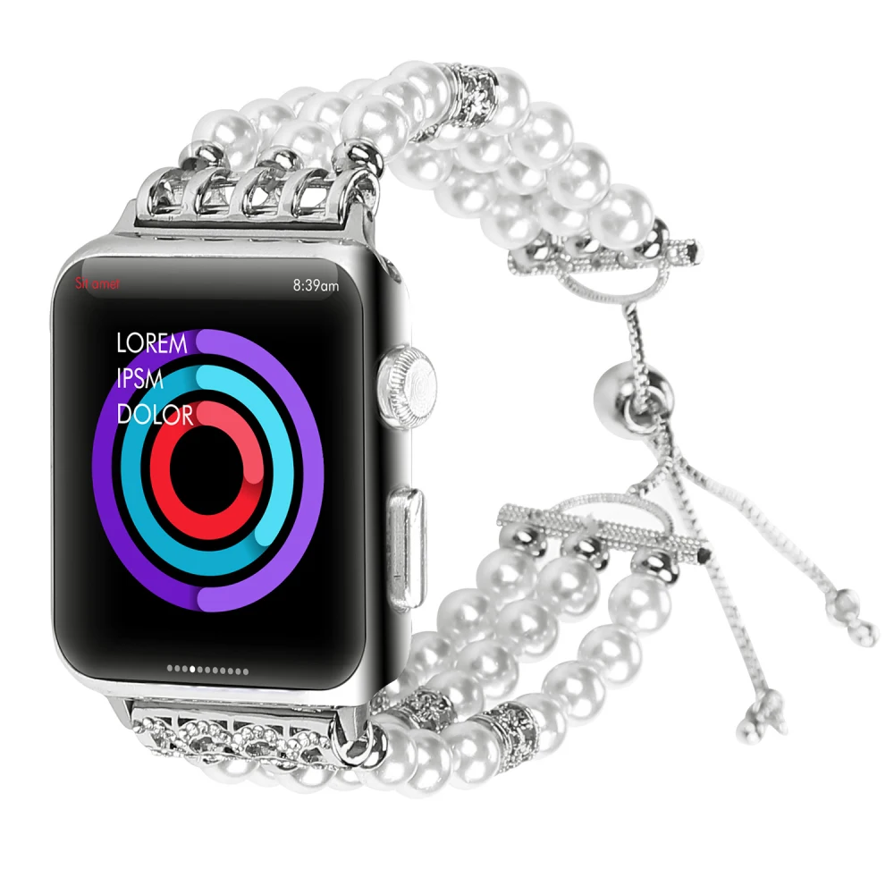 Браслет женский с бусинами для Apple Watch Series 5 4 2 3 1 40 мм 44 42 38 мм|Ремешки часов| |