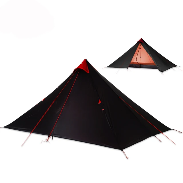 Special Price 2019 FLAME'S CREED 15D Silicone Coating Rodless Double Layers Tent single 1 Person 3 Season Waterproof Ultralight camping tent