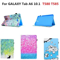 Чехол для samsung Galaxy Tab A A6 10,1 дюйма T585 T580 T585C 10,1 ''Tablet бабочка искусственная кожа стенд Защитные ТПУ обложка
