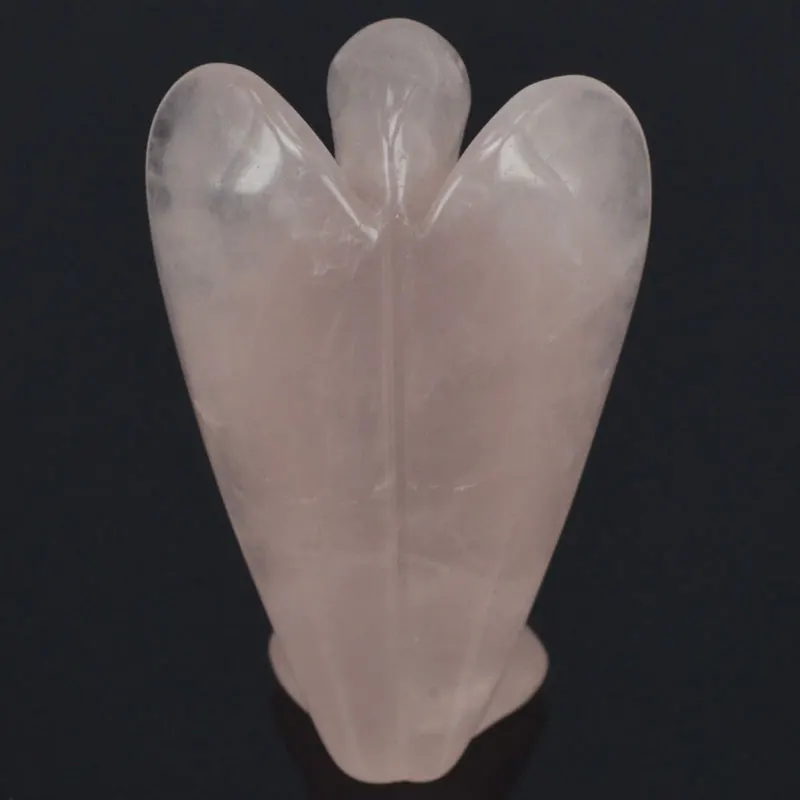 2.4inch Natural Rose Quartz Crystal Gems Carving Angel Lucky Crafts Stone Figurine Chakra Healing Reiki Stone