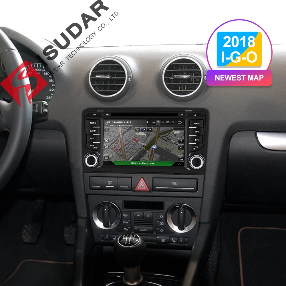 Isudar 2 Din Автомобильный мультимедийный плеер gps Android 9 DVD помощи при парковке радио для Audi A3 8 P/A3 8P1 3-дверей/S3 8 P/RS3 Sportback