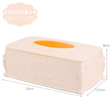 Модный Европейский стиль прямоугольная коробка для салфеток Бытовая насосная бумажная пластиковая коробка - Цвет: B rectange apricot