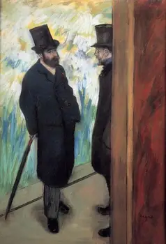 

High quality Oil painting Canvas Reproductions Friends at the Theatre, Ludovic Halevy and Albert By Edgar Degas hand painted