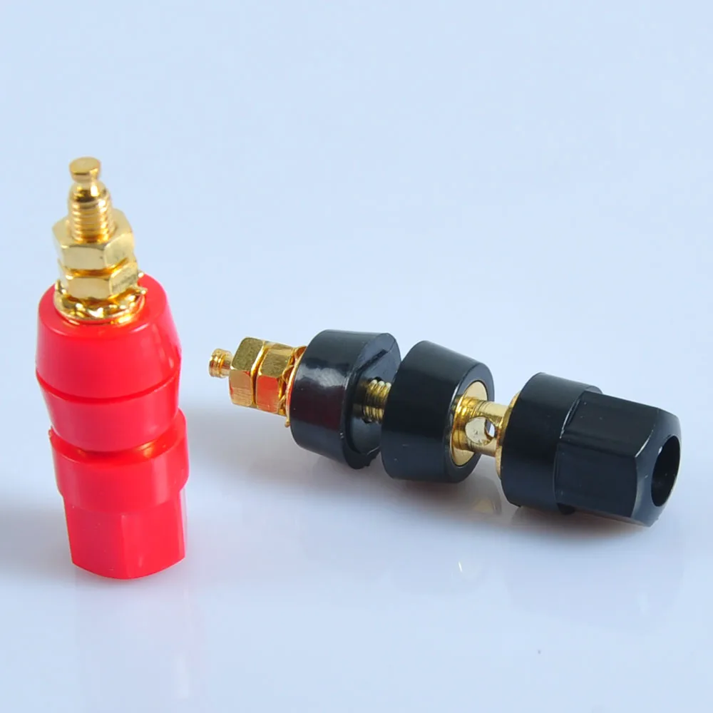 

6PCS Binding Post Speaker Cable Audio Amplifier Terminal Banana Plug Jack Gold