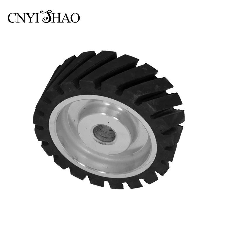 CNYISHAO 150*50*25mm Serrated Contact Wheel Forged Rubber Drive Wheel for Belt Sanders and Polisher CNYISHAO 150*50*25mm Serrated Contact Wheel Forged Rubber Drive Wheel for Belt Sanders and Polisher