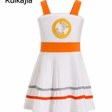 Звездный костюм «The Force Awakens» для Bb-8, платья для девочек, BB-8 костюм для детей, стразы, платье на бретелях