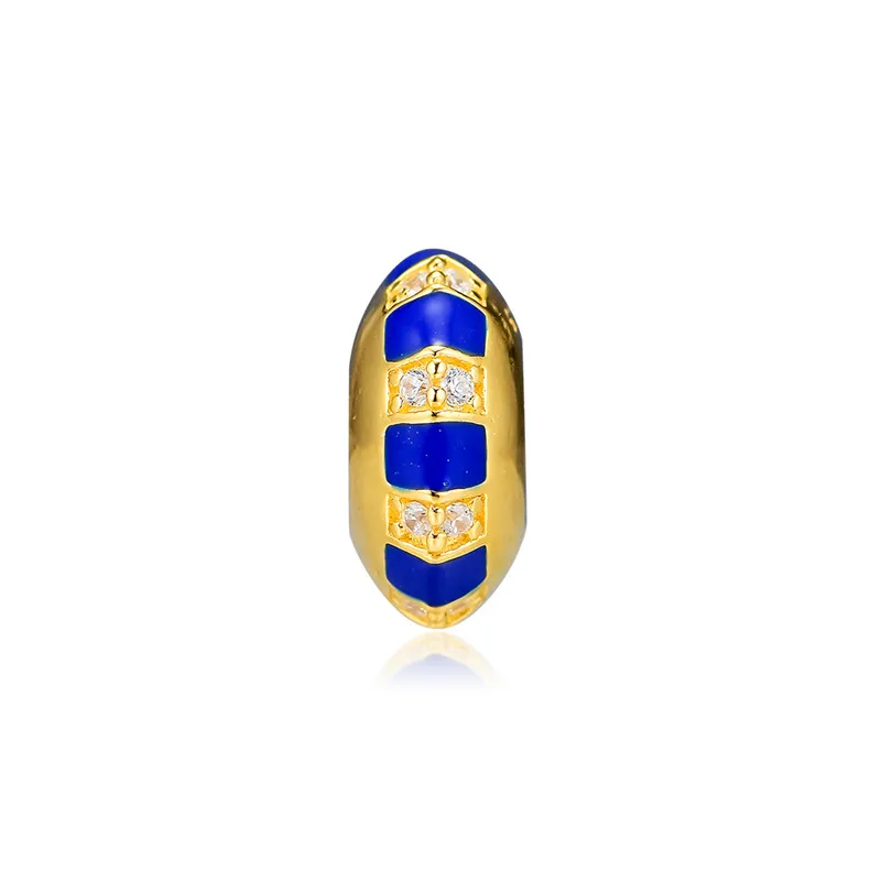 

2019 Summer Jewelry Golden Shine Spacer Beads for Jewelry Making Color Stripes Charm Beads for Bracelets Women DIY Jewelry