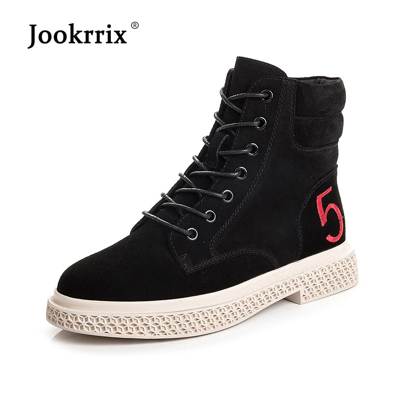 

Casual Shoes Women Fashion Brand Martin Boots botas mujer 2019 Sping botas mujer invierno Real Leather Ladies footware Black