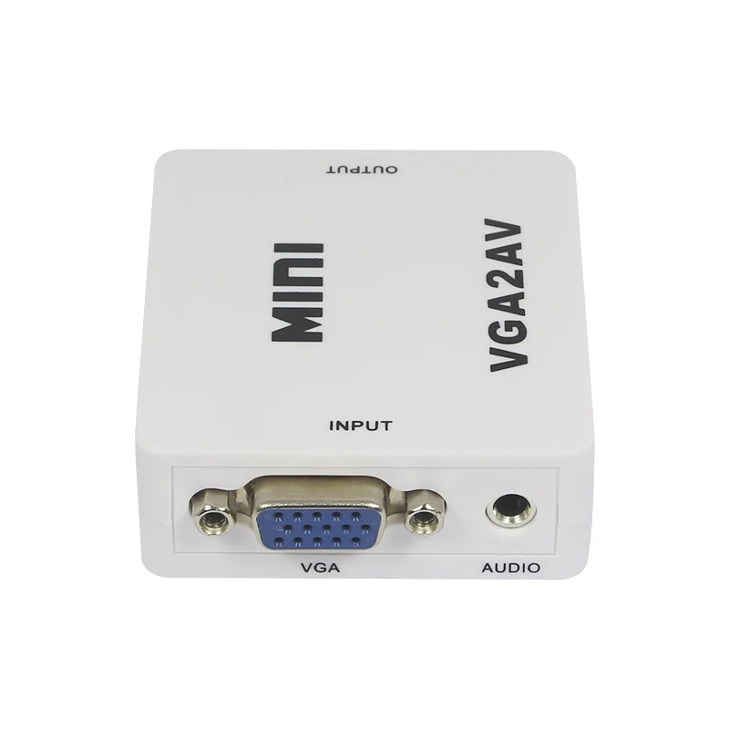 1080P мини VGA в AV RCA конвертер с 3 5 мм аудио VGA2AV/CVBS + конвертор для HDTV PC|mini vga|vga tovga to av rca |