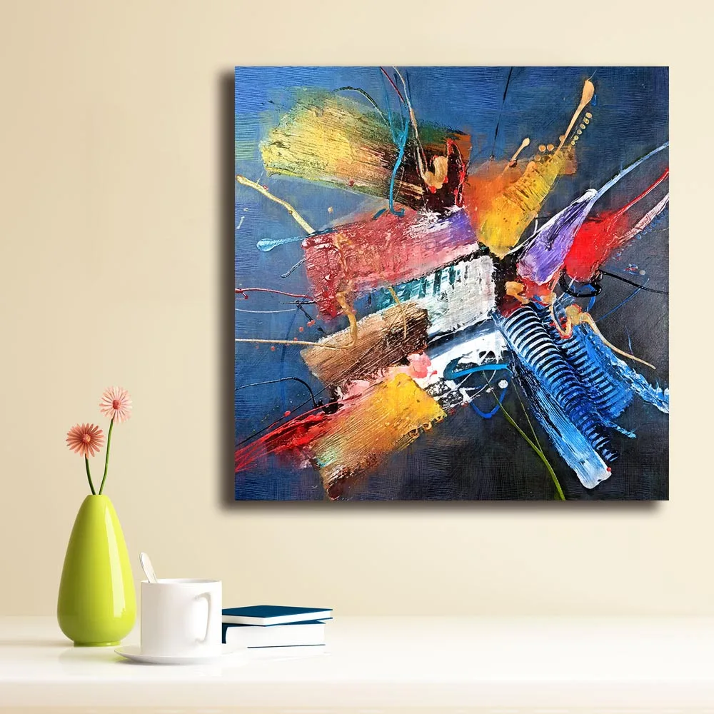 Модная картина маслом абстрактная перекрестная домашний декор на холсте