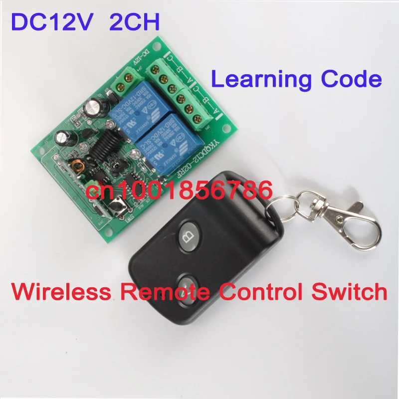 

12V 2CH Radio Frequency RF wireless remote control switch system receiver board & transmitter controller Learning Code M4L4T4