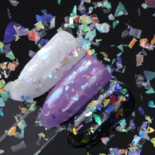 Сверкающие стеклянные осколки пыли DIY маникюр Дизайн ногтей украшения голографический блестящий для ногтей форма 3D для ногтей DIY дизайн