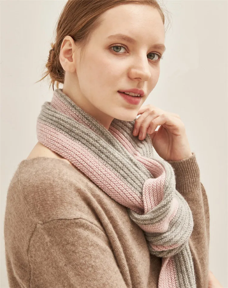Новое поступление кашемировые трикотажные женские полосатые шарфы в стиле пэчворк 28x90 см узкие длинные
