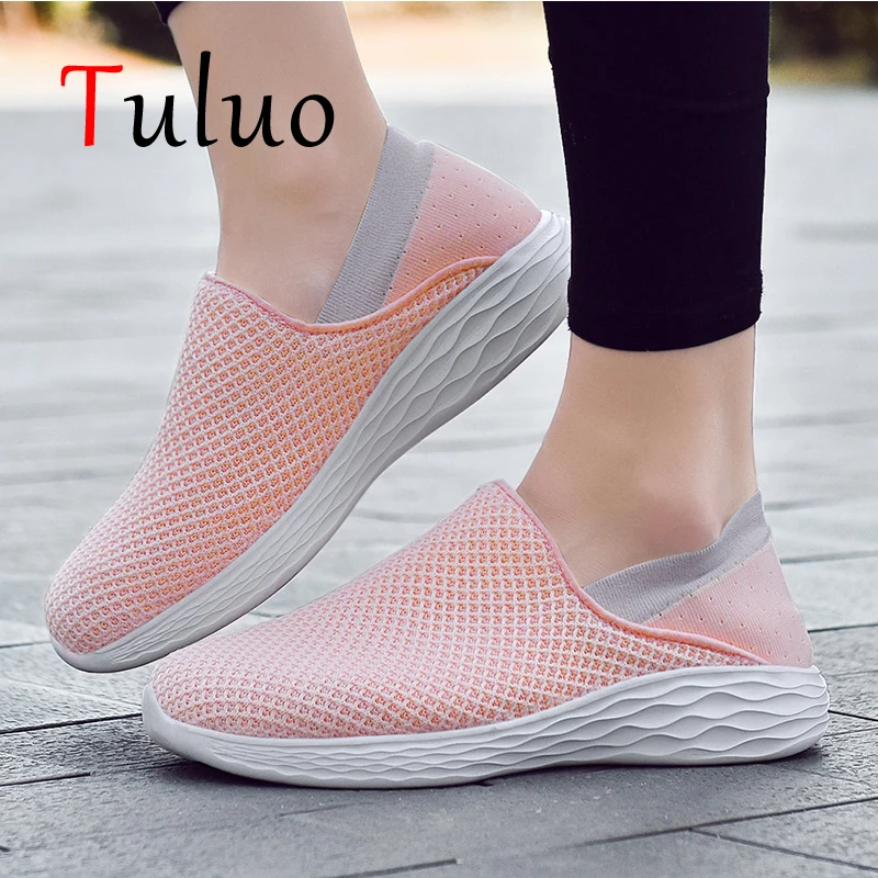 

TULUO Men Knit Running Shoes Summer Outdoor Women Socks Sneakers Light Air Mesh Breathable Soft Jogging Athletic Sport Shoes 47